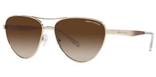Armani Exchange Women's Shiny Pale Gold-Tone Aviator Sunglasses AX2042S-61101357