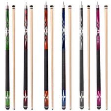 GSE 58" 2-Piece Canadian Maple Billiard Pool Cue Sticks for House/Bar(6 Colors)