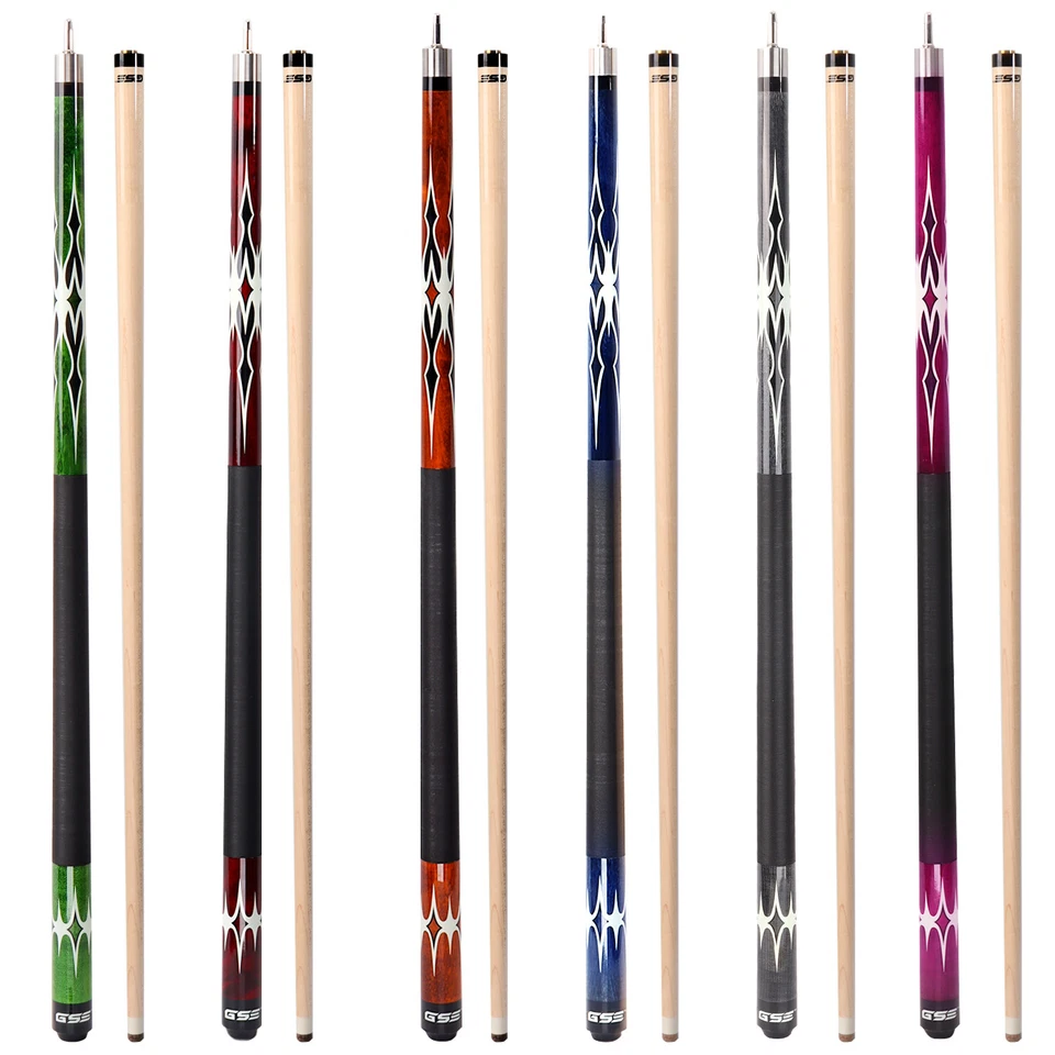 GSE 58" 2-Piece Canadian Maple Billiard Pool Cue Sticks for House/Bar(6 Colors)