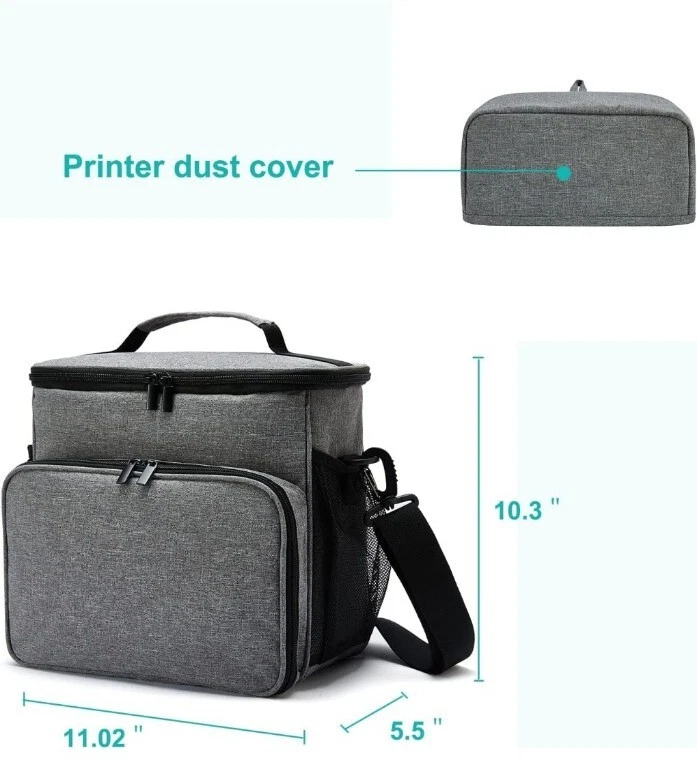 Photo Printer Storage Case, Camera Shoulder Bag, Resistant Fabric Storage Organi