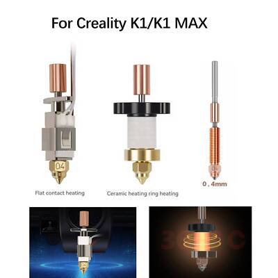 3D Printer Upgrade Hotend Kit For Creality K1/ K1 Max Extruder 0.4mm Nozzles DIY