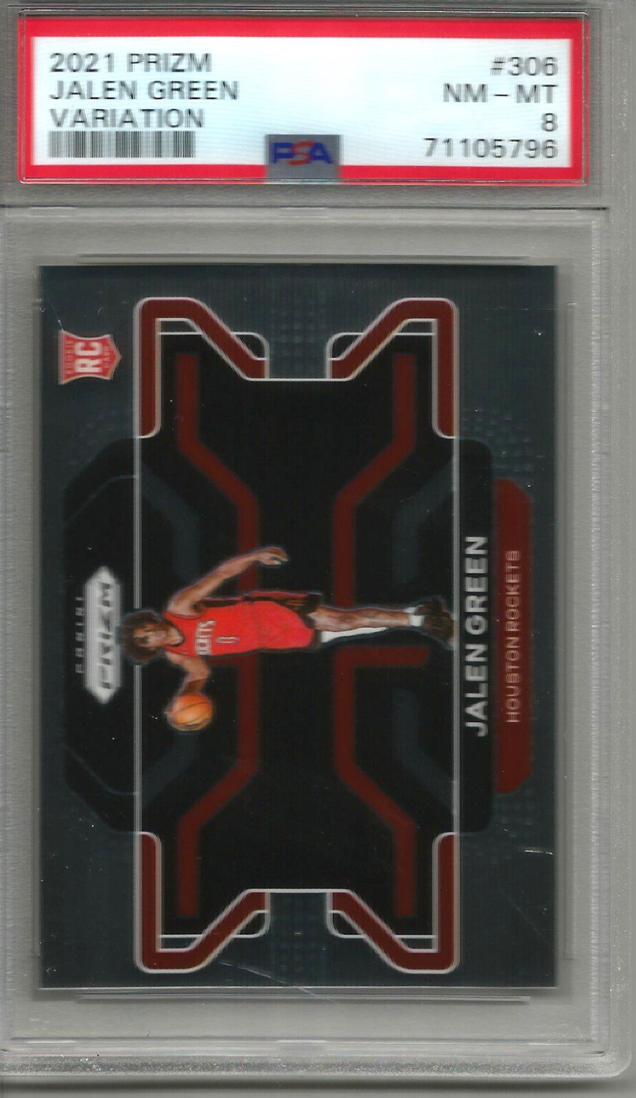 Jalen Green 2021/22 Panini Prizm Photo Variation Rookie #306 PSA 8