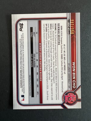 2022 Bowman Purple Won-Bin Cho /250 #BD-65 - 50% off 5 or more