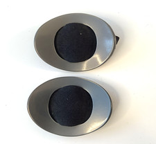 Vintage Shoe Clips Black Oval Ribbon 360