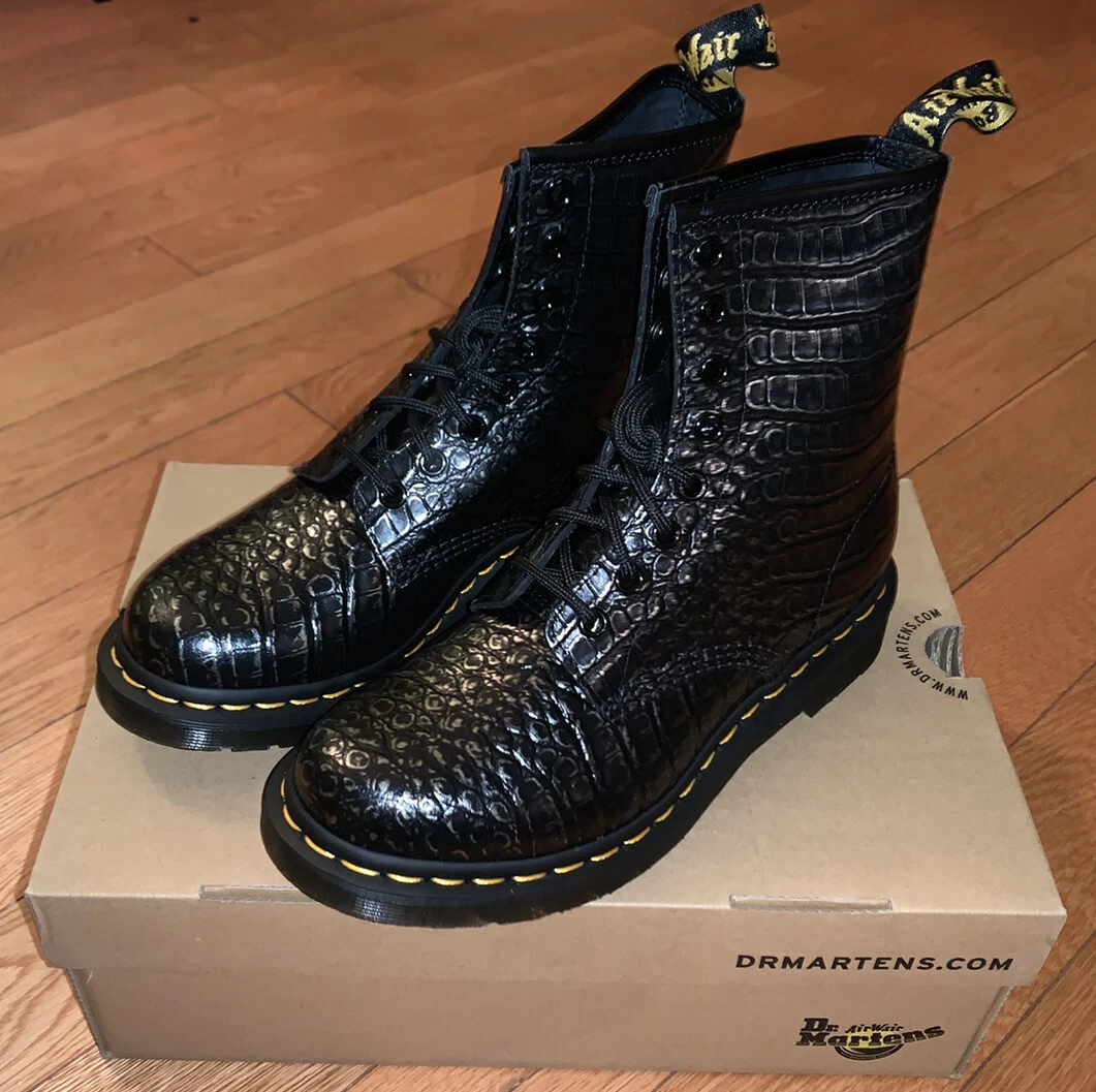 Dr Martens 1460 Wild Croc Embossed Leather Boots Women s US 7