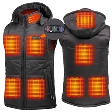 Men and Women's Lightweight Heated Vest with Battery Pack, Heating Vest w/ Hood