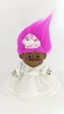 BLACK AFRICAN AMERICAN BRIDE 5" Russ Troll Doll in Original Package