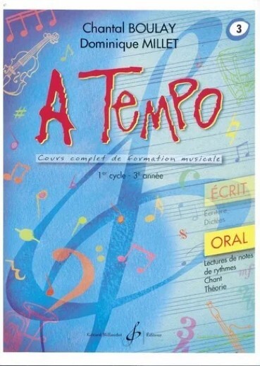 Chantal Boulay A Tempo Partie Oral Vol 3 méthode de solfège et livre de chant d'examen
