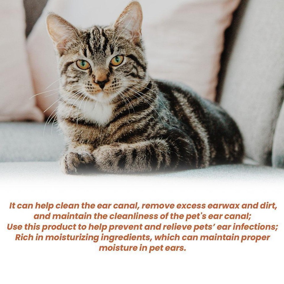 50ML Pet Ear Drops Clean Deodorize Relieve Itching Supply Cats Dogs