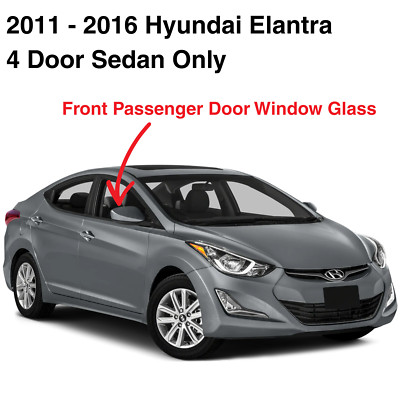 Fits 2011-2016 Hyundai Elantra 4Dr Passenger Right Side Front Door Window Glass