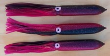 10 PACK 12" SHELL SQUIDS FOR SPREADER BARS TEASERS - PURPLE & BLACK