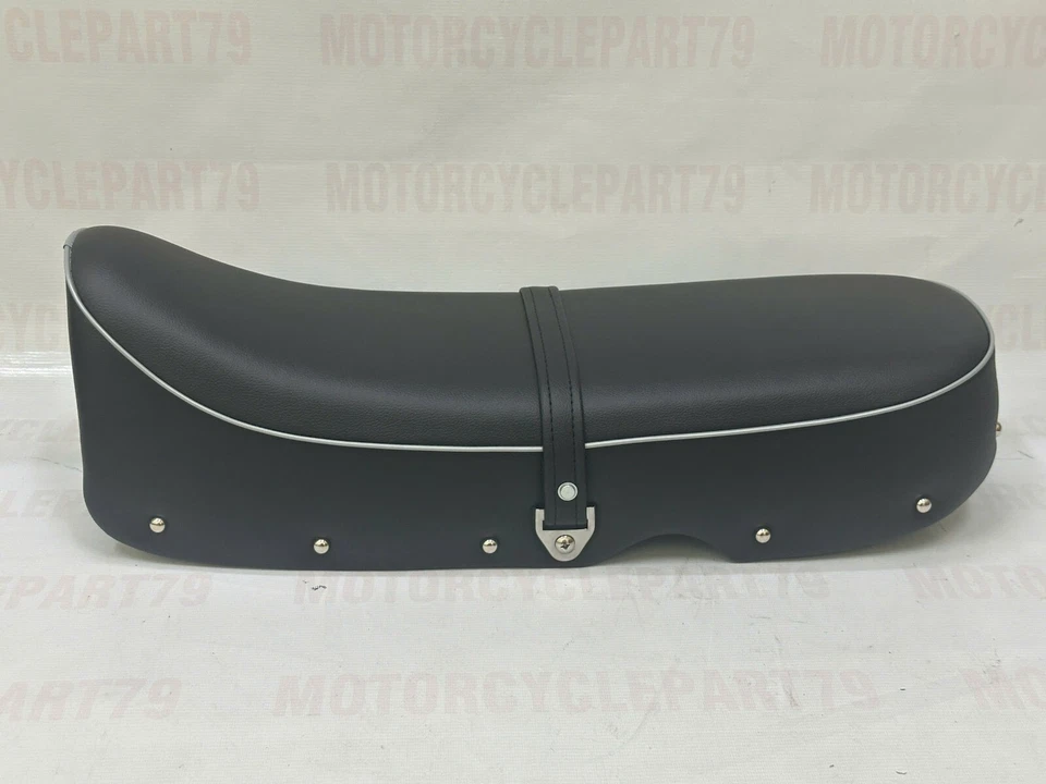 Honda CB450 1965-1968 negro bombardero regular estilo clásico asiento de sillín de motocicleta. Foto 2 de 4