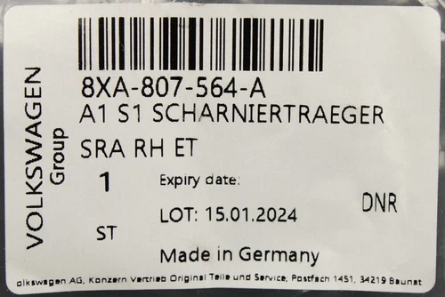 NEU AUDI A1 8XF 8XK Scharnierhalterung rechts 8XA807564A - Bild 3 von 5