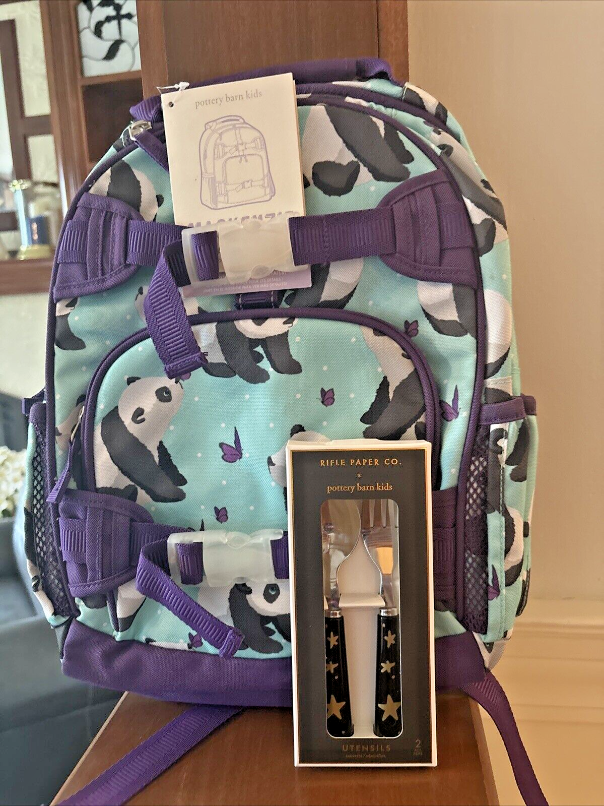 PONY ZAINO Pottery Barn scuola bambini Disney Panda + set utensili VIAGGIO ? bambina.