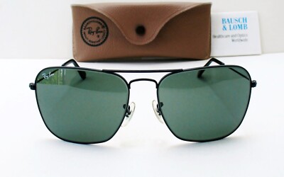 Vintage Bausch & Lomb B&L Ray Ban USA Caravan 58-16 Black Frame
