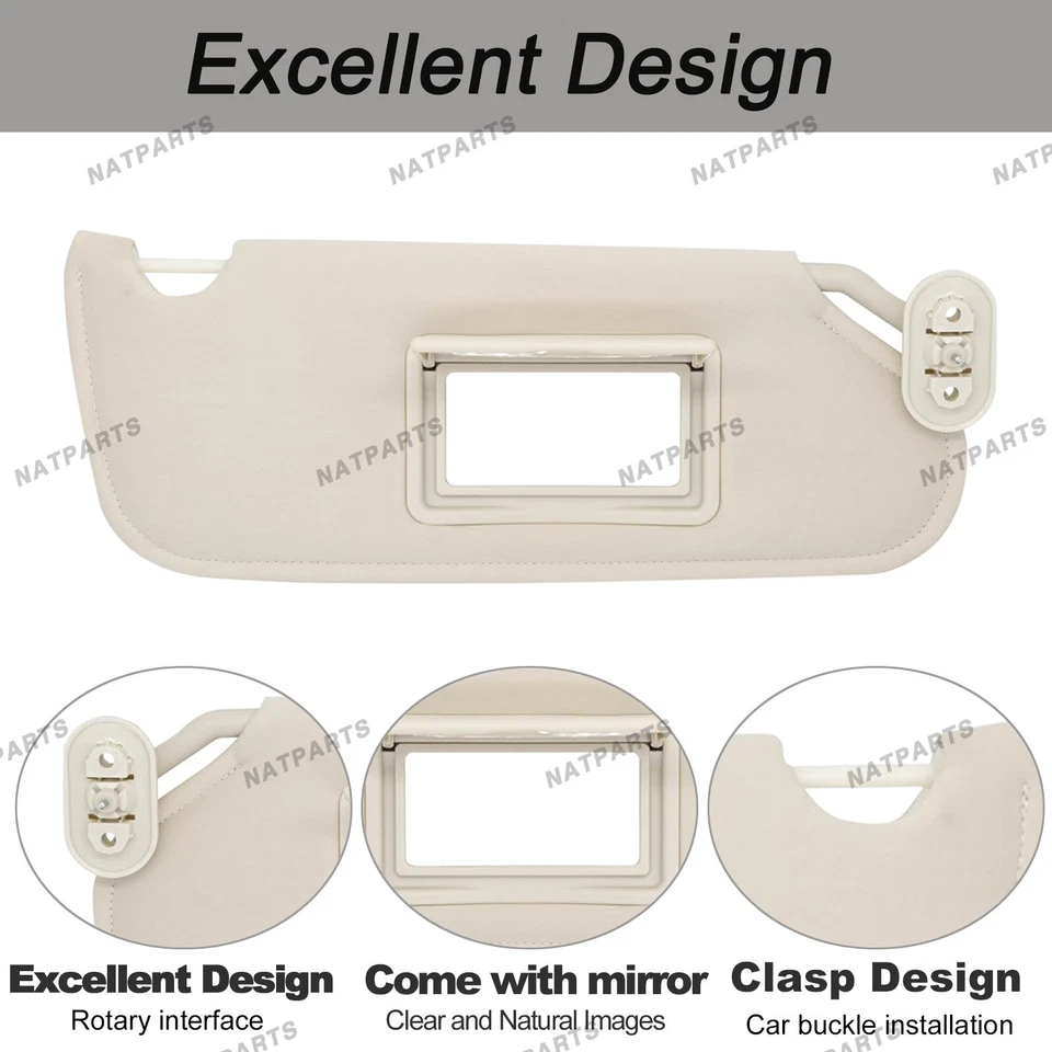 Par de parasol lateral gris para Chrysler Sebring 2007-2010 1HW51DW1AA 1HW52DW1AA Foto 3 de 4