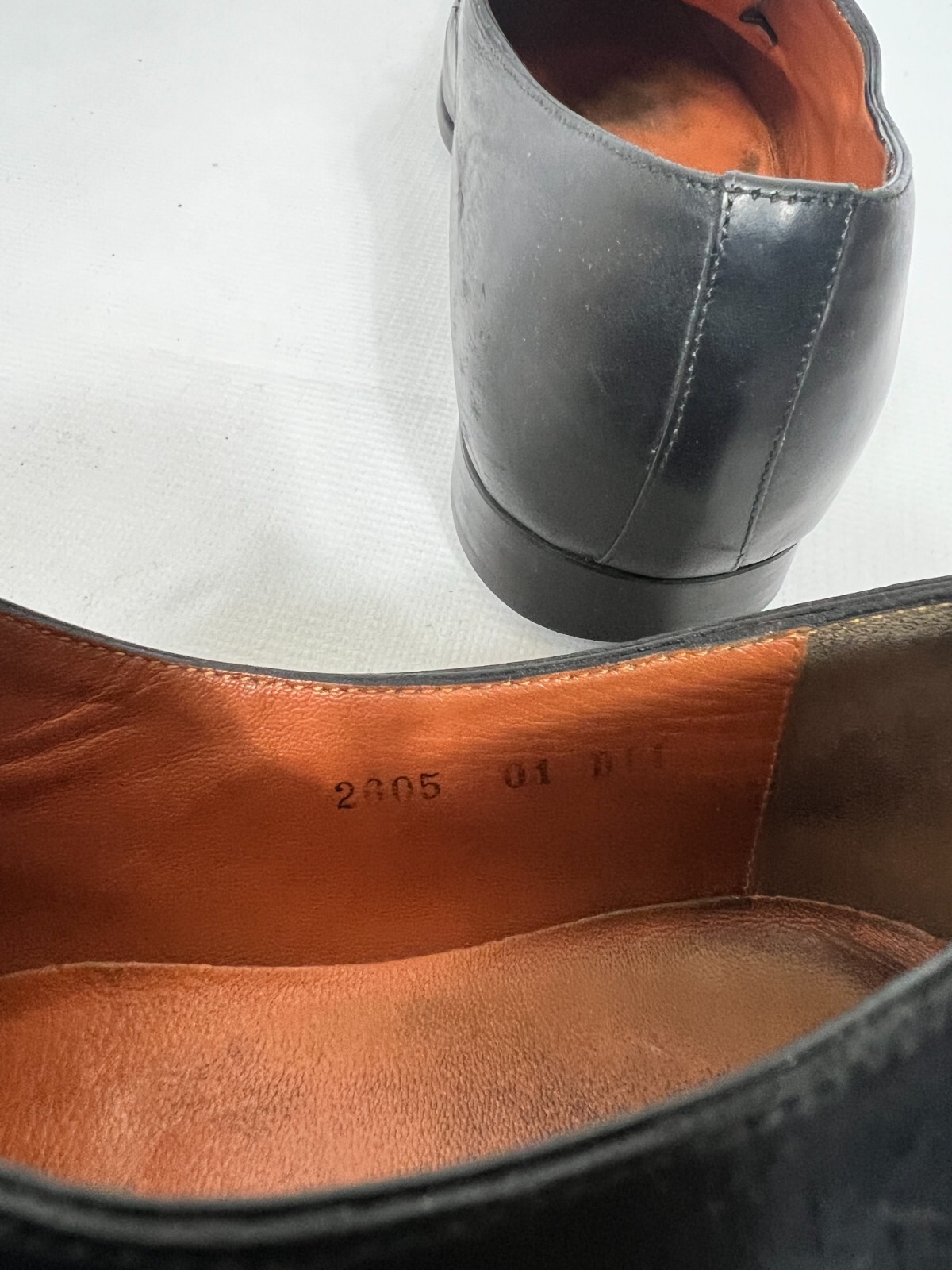 SAOLA Santoni Scarpe Eleganti Derby Punta Pelle Nera Italia Uomo 11 D...