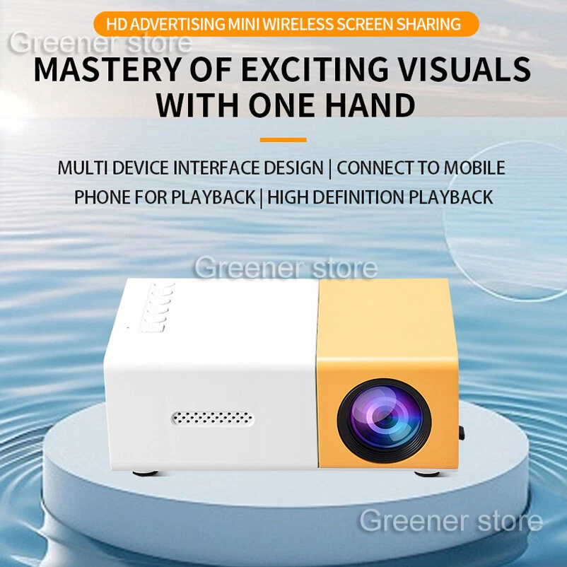 Mini Smart Projector Portable Home Theater 3D LED for 4k 1080P Movie Via HD Port - Image 2 of 4