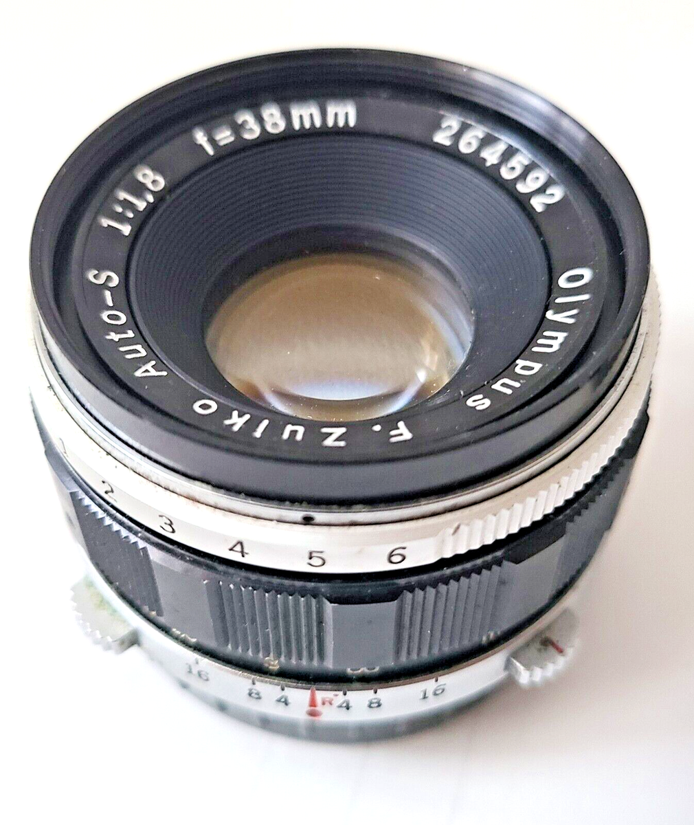 OLYMPUS F.ZUIKO AUTO-S 38mm F/1.8 Lens for Pen F FT FV VG No OLYMPUS F.ZUIKO AUTO-S 38mm F/1.8 Lens for Pen F FT FV VG No