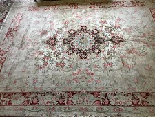 100% Silk Rug 9"x12.4" In Pristine Condition