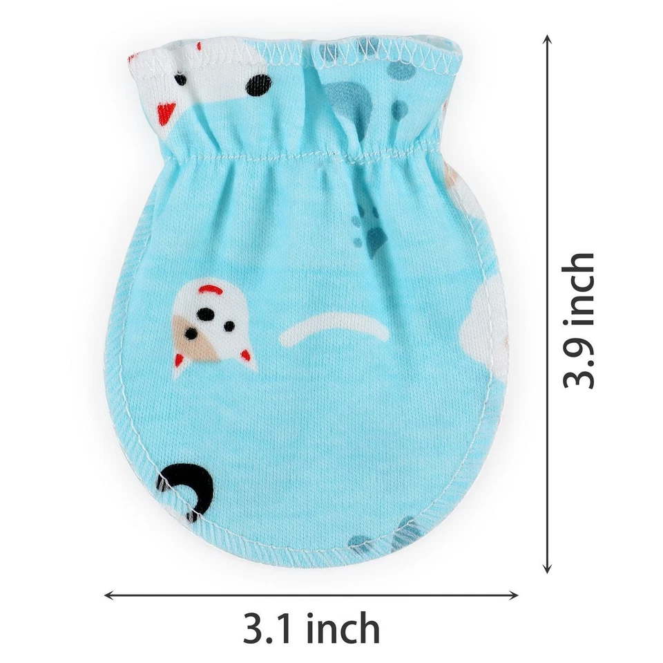 12 pares de guantes de algodón antiarañazos para bebé bebé 0-6 meses guantes para bebé Foto 4 de 4