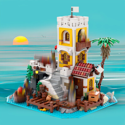 MOC: Medieval Imperial Outpost Pirate Series Scene 1205 Pieces