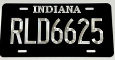 Indiana IN Any State Custom Car Tag Diamond Etched Engraved Front License Plate