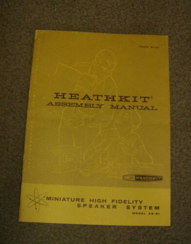 vintage 1963 HEATHKIT AS-81 MINIATURE HI-FI SPEAKER SYSTEM ASSEMBLY MANUAL  - Afbeelding 1 van 1