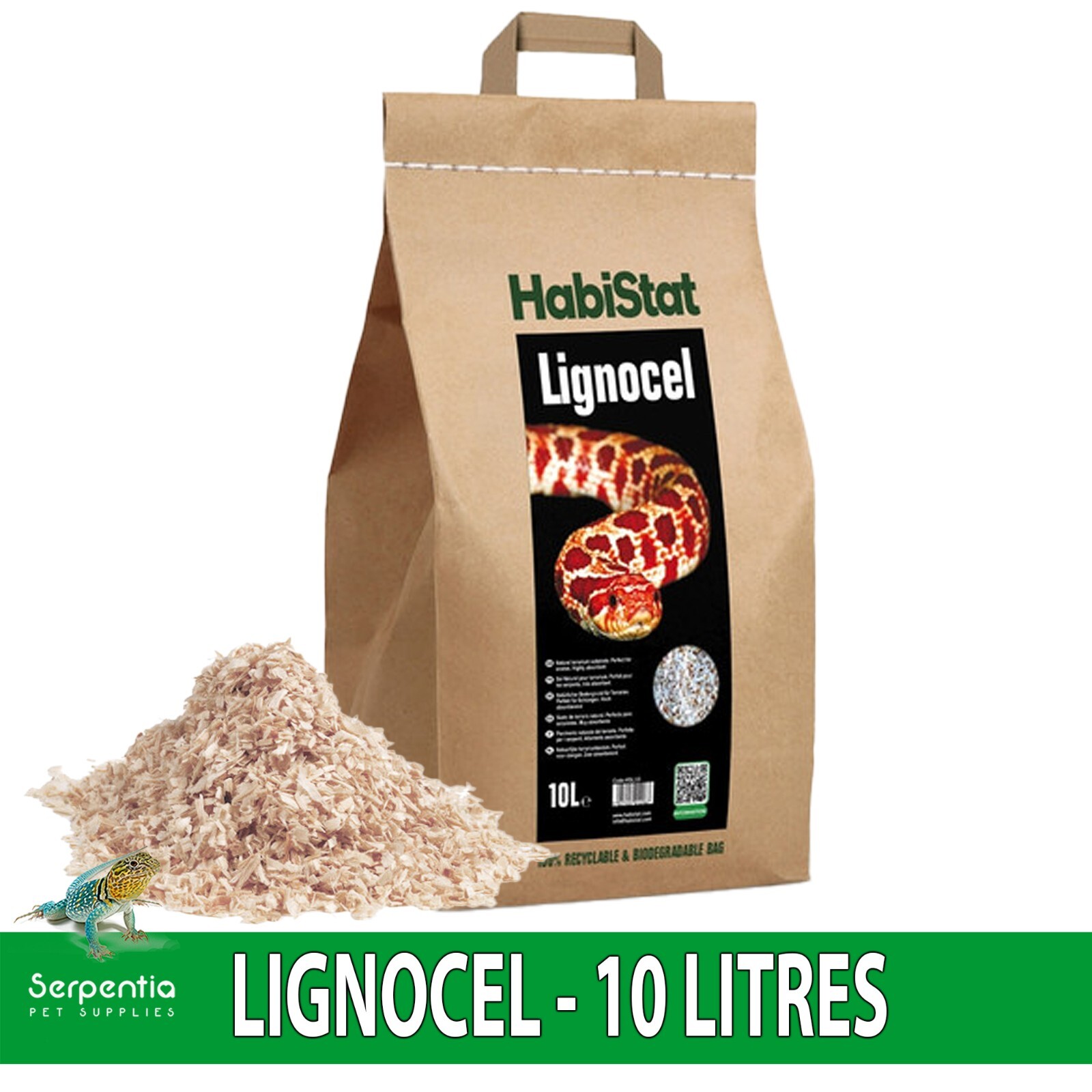 Habistat Lignocel Reptile Substrate Snake Bedding | Absorbent, Biodegradable