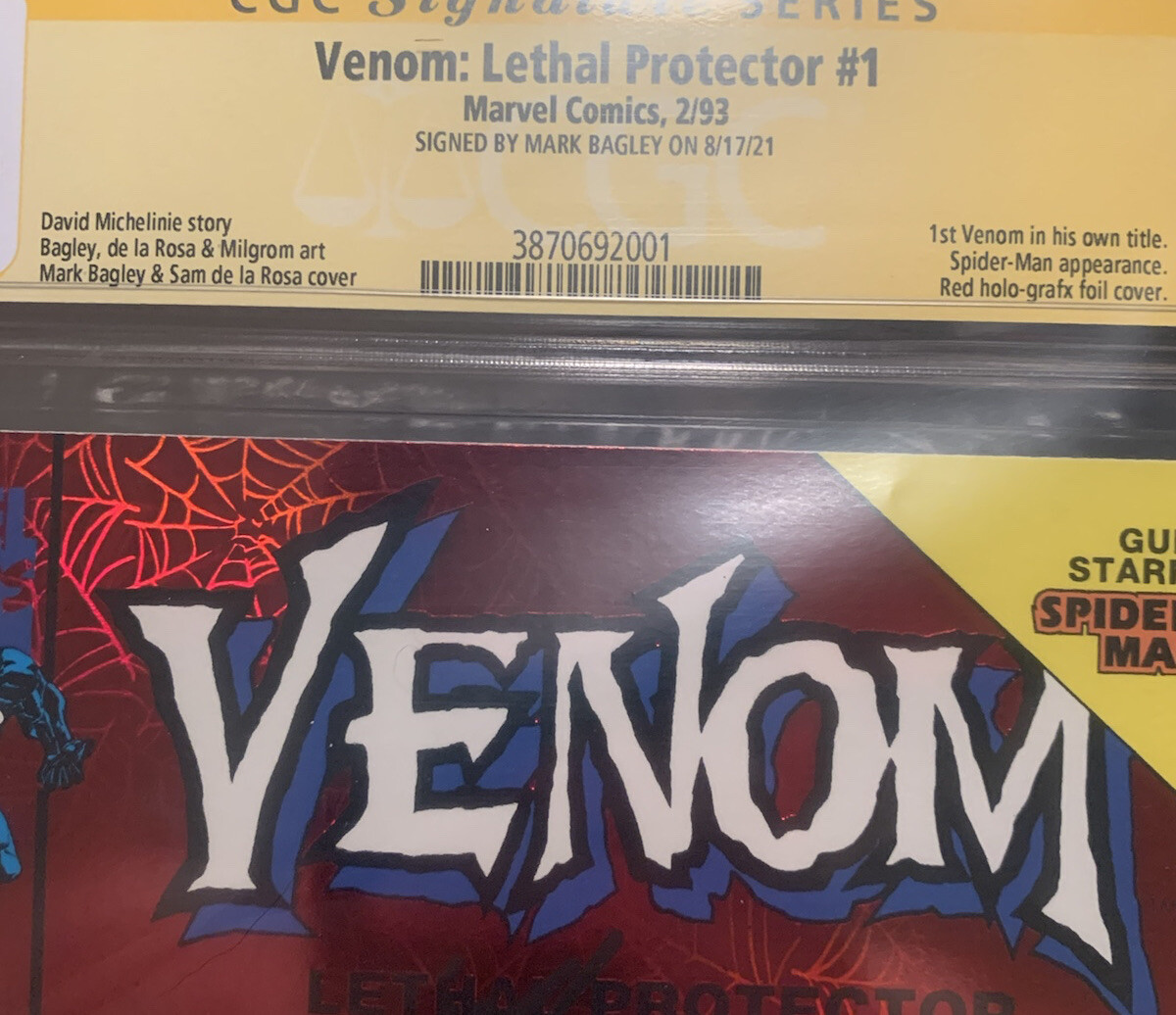 Venom Lethal Protector #1 CGC 9.4 Signed by Mark Bagley | eBay