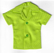 Homemade Doll Clothes-Solid Darker Lime Green Colored Shirt that fits Ken B1