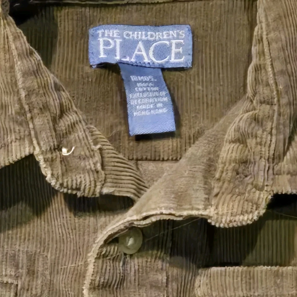 Traje de pana para niños pequeños The Children's Place 18 meses cazador verde y tostado Foto 3 de 4