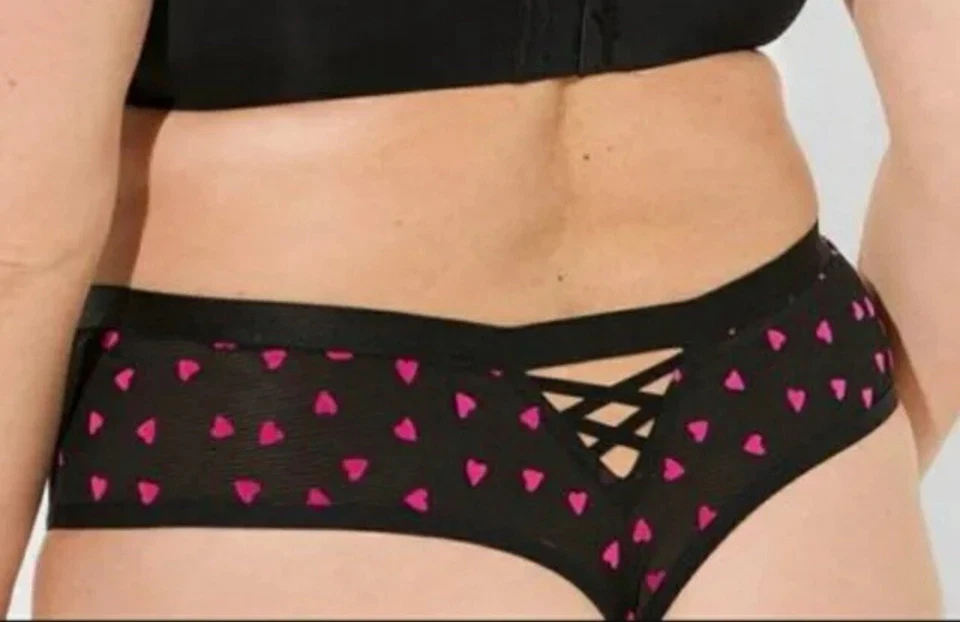 Torrid Silky Pink Hearts Microfiber Second Skin Thong Panty Plus Size 3X, 22/24 - Image 2 of 4