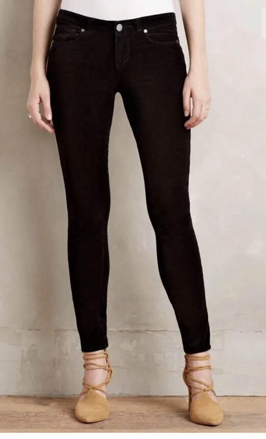 PAIGE VERDUGO ULTRA SKINNY BLACK Ankle OVERDYE VELVET JEANS 29 eBay