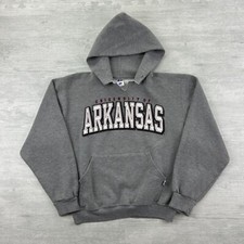 Vintage Y2K Russell Athletic Arkansas Sweatshirt Size Small Gray Hoodie NCAA
