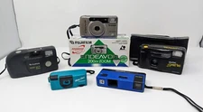 35mm Film Camera Lot of 5 For Parts/Repair, Fujifilm Vivitar Kodak Minishot