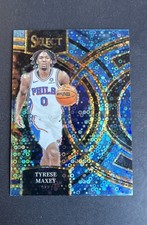 2023-24 Panini Select - Premier Level Tyrese Maxey Light Blue Disco Prizm 99/99