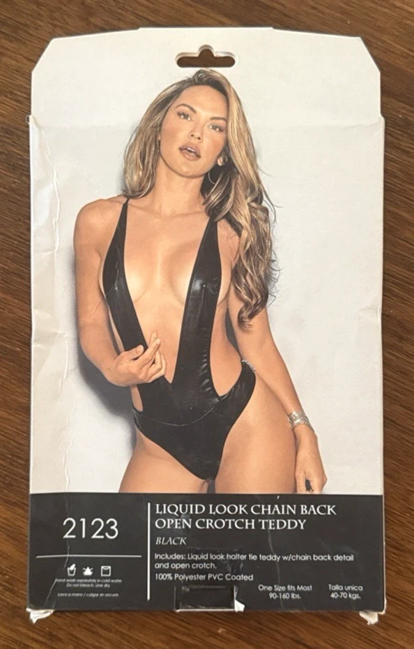 Peluche Euphoria by Escante Wet Look Deep V - 2123 negro - sistema operativo Foto 4 de 4