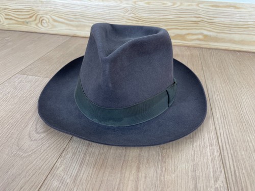Selfridges London Dark Grey Fedora Felt Hat Size 7 1/4  / L / 59