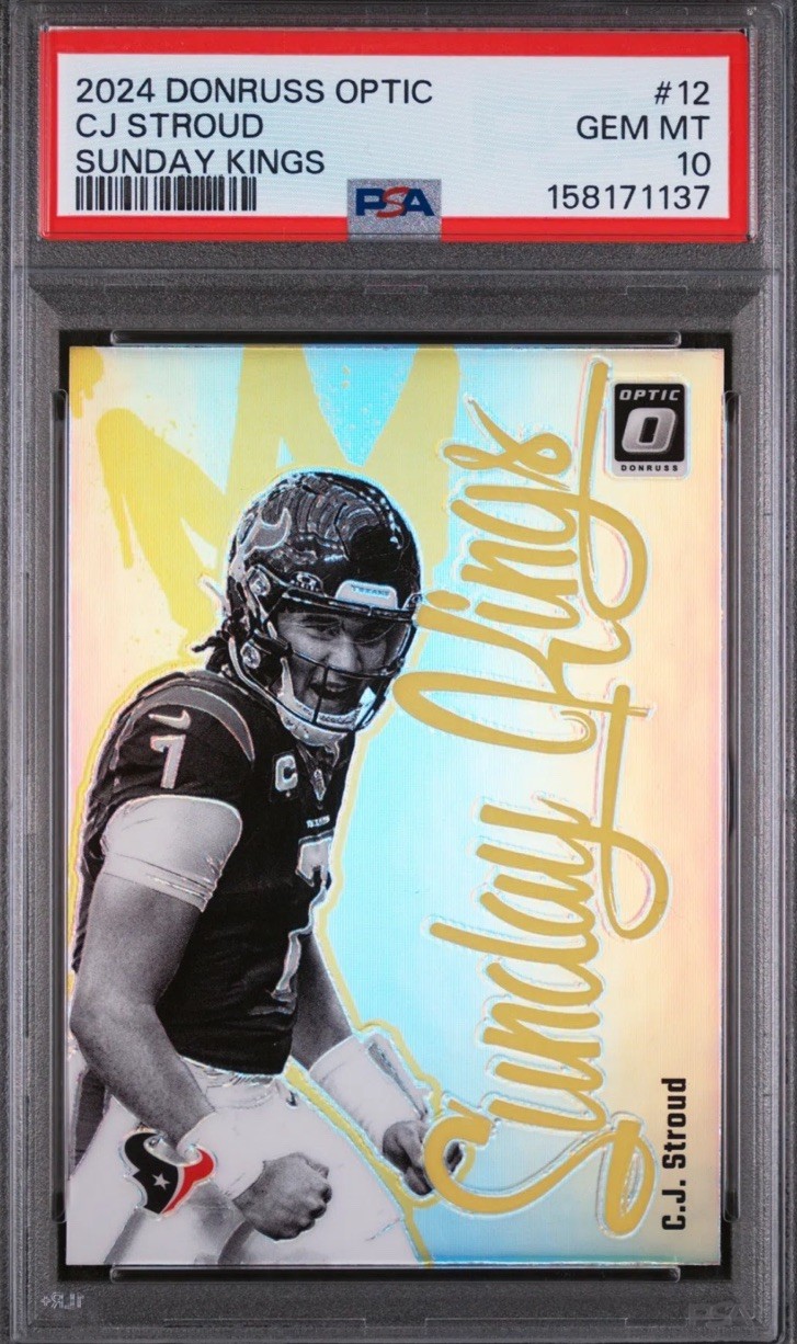 2024 Donruss Optic CJ Stroud Sunday Kings #12 RC SP PSA 10 GEM MT -Case Hit