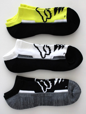 Fox Racing Tech No Show Socks 3 Pack Men's L/XL Flow Yellow/Black/White