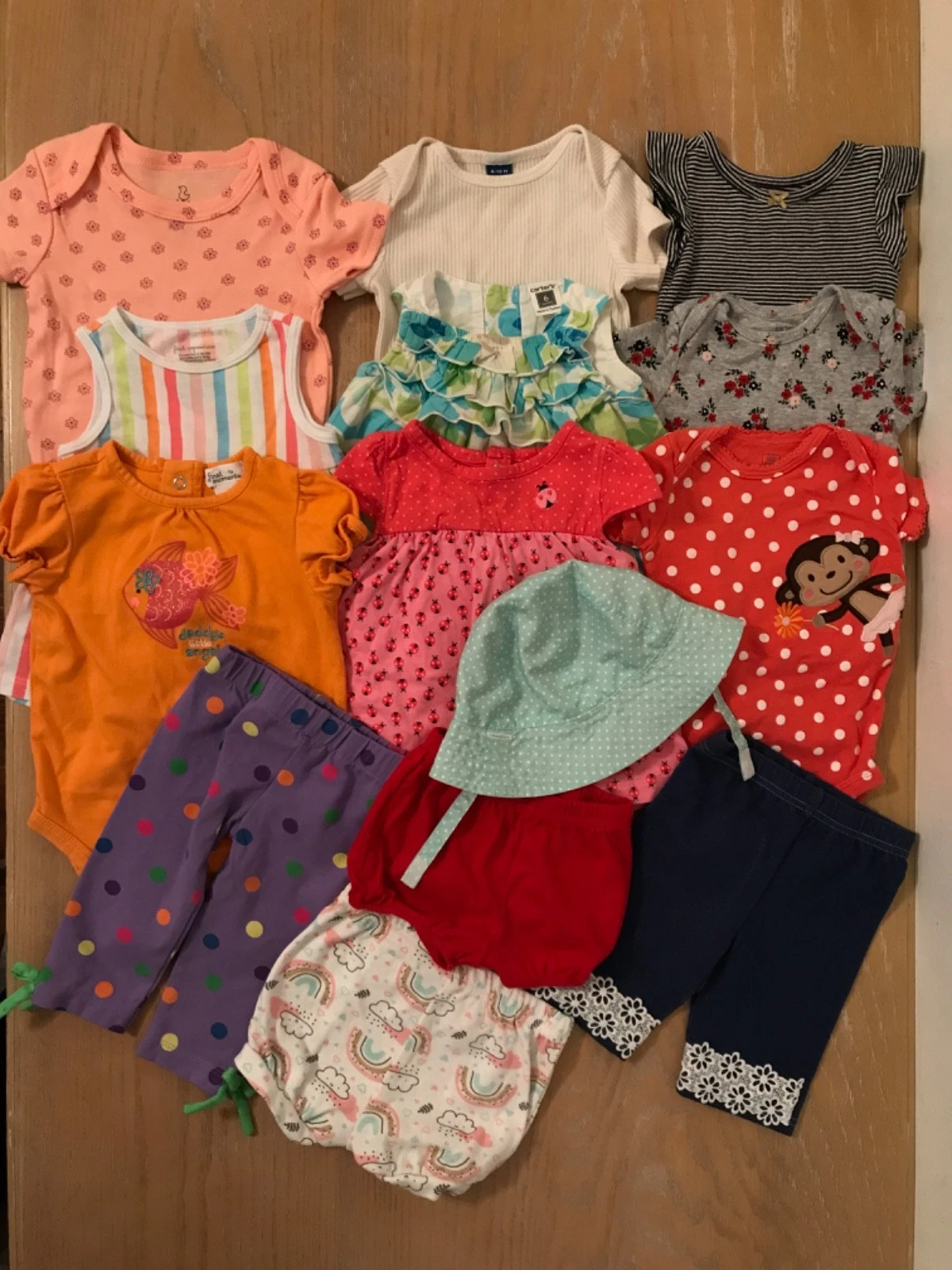 Carter's, & Others Infant Girls Clothing Lot of 12 Size 6, 6-9, 6-12 Months
