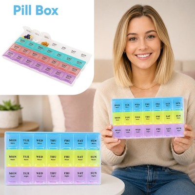 Wöchentlicher Pillen-Organizer Medizin Tabletten Aufbewahrung Spender Halter 7 Tage Nacht UK