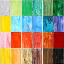 24 Pcs Stained Glass Sheets 4 X 6 Inch Rainbow Stained Glass Supplies for Craft