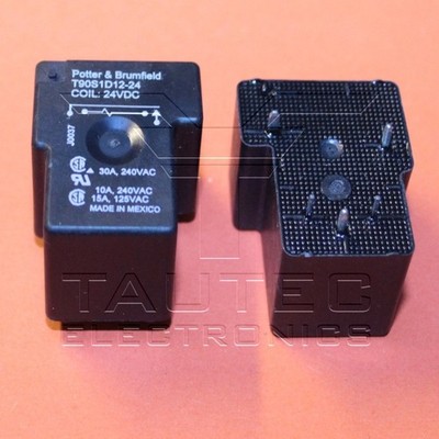 2 STK. T90S1D12-24 POTTER & BRUMFIELD  24VDC LEISTUNGSRELAIS 277VAC / 30A 2 PCS.