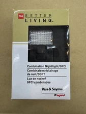 Pass & Seymour GFCI Safety Outlet with LED nightlight 15 amp Black w/cover
