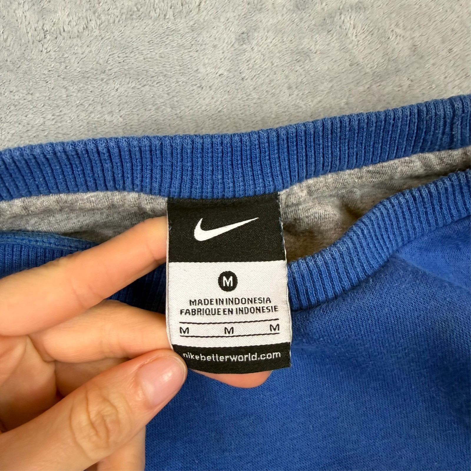 Vintage Nike Blue Spellout Heavyweight Oversized Size Medium Pullover Sweatshirt image 5