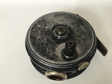 Vintage Albert Smith Redditch 3 1/8” Trout Fly Reel Red Agate Guide c1930