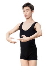 Black Tank Men Leotards for Ballet, Dance, Gymnastics