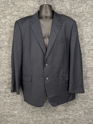 Joseph, Vintage Joseph Abboud Suit Jacket Mens 46R Blue Loro Piana Wool Super 120s USA